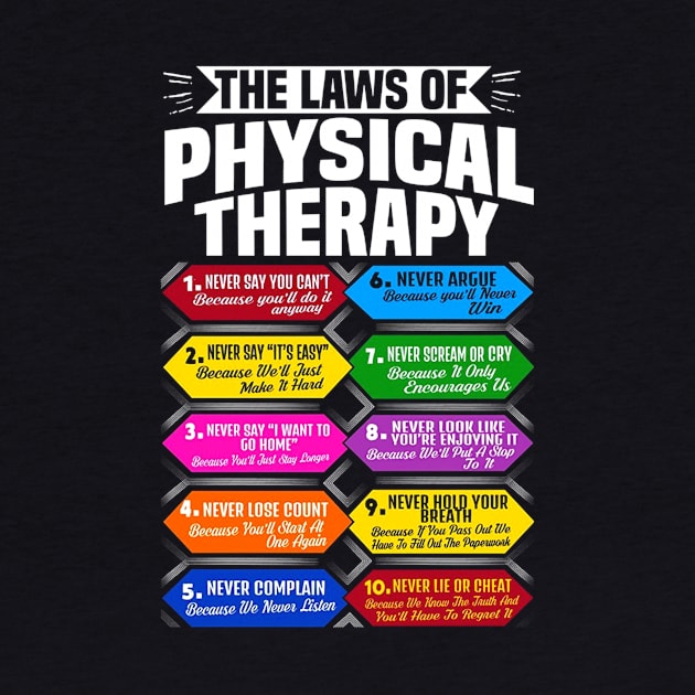 The Laws Of Physical Therapy Awesome Therapist Gift by finchandrewf